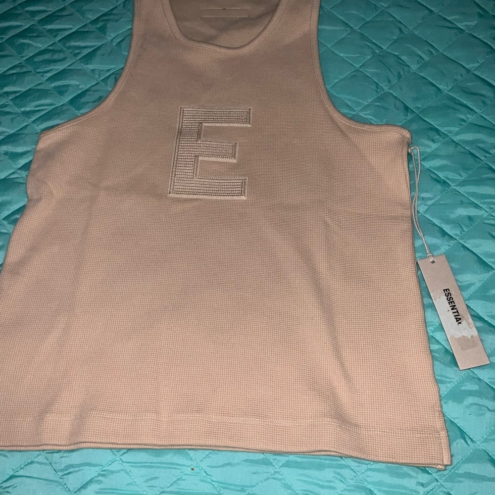 Fear of God Essentials Waffle Tank Sand MEDIUM NWT balletcore street rare - Picture 2 of 10